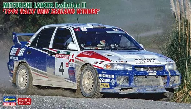 Hasegawa Mitsubishi Lancer Evolution 3 1996 Rally New Zealand Winner Пластиковая модель 20386 1/24