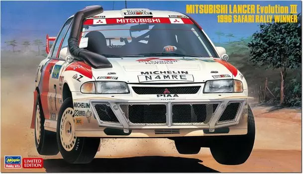 Hasegawa Mitsubishi Lancer Evolution III 1996 Safari Rally Winner Plastic Model 20742 1/24 (Car)