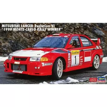 Hasegawa Mitsubishi Lancer Evolution VI 1999 Monte Carlo Rally Winner Plastic Model 20666 1/24