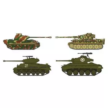 Hasegawa немецкая армия Tiger I Panther G против M4A4E8 Sherman M24 Chaffee прорыв реки Рейн Пластиковая модель 30035 1/72 & &