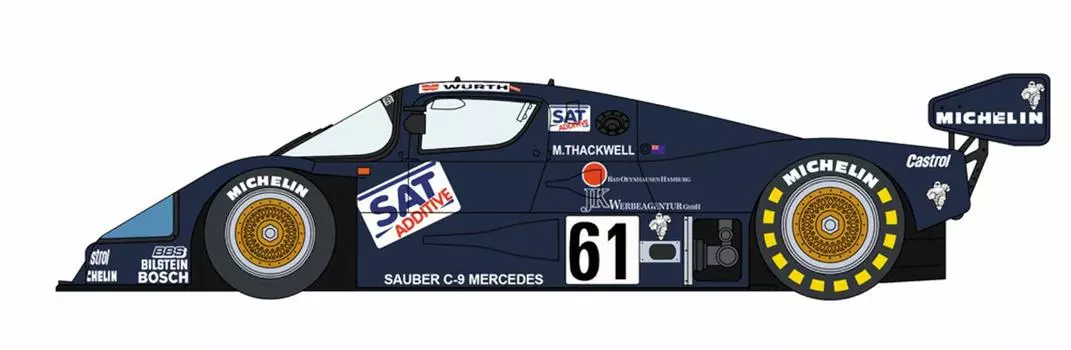 Hasegawa Sauber Mercedes C9 1987 Norisring Пластиковая модель 20456 1/24