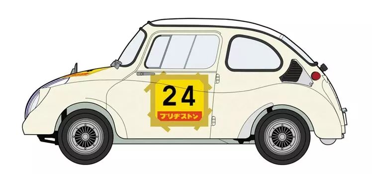 Hasegawa Subaru 360 1966 Suzuka 500km Race Пластиковая модель 20569 1/24 слоновая кость