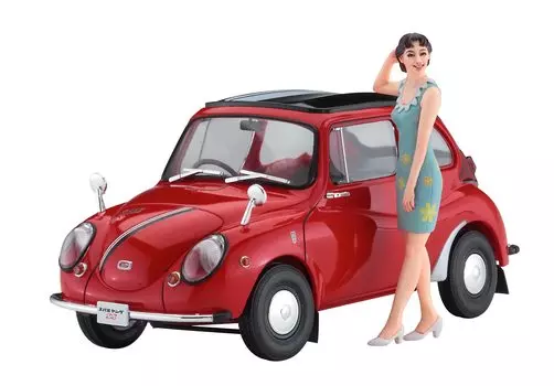 Hasegawa Subaru 360 Young SS Girls Фигурка Пластиковая модель SP491 1/24 с 60-ми красный