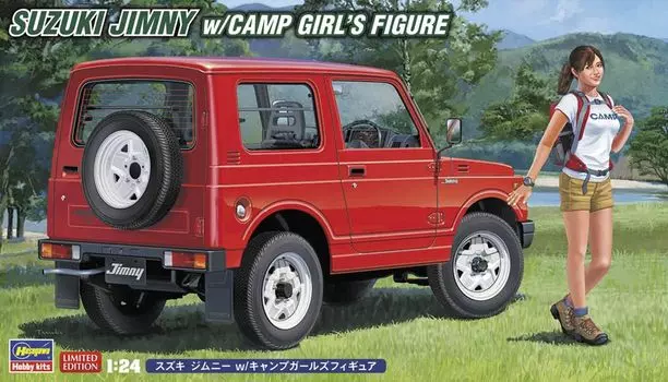 Hasegawa Suzuki Jimny Girls Фигурка Пластиковая Модель SP501 1/24 с Кэмпом