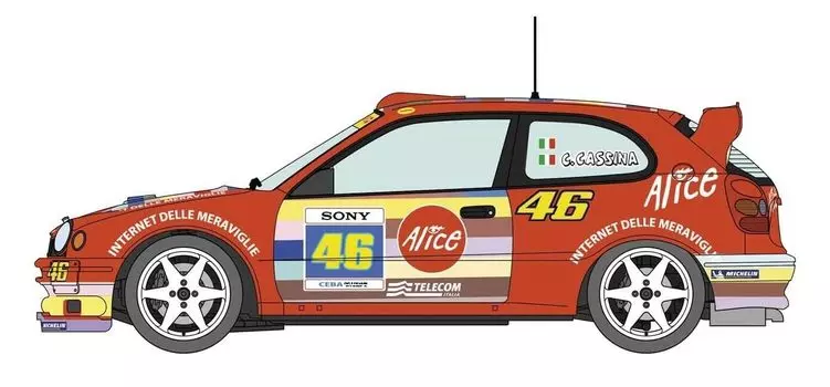 Hasegawa Toyota Corolla WRC 2004 Rally Monza Пластиковая модель 20619 1/24