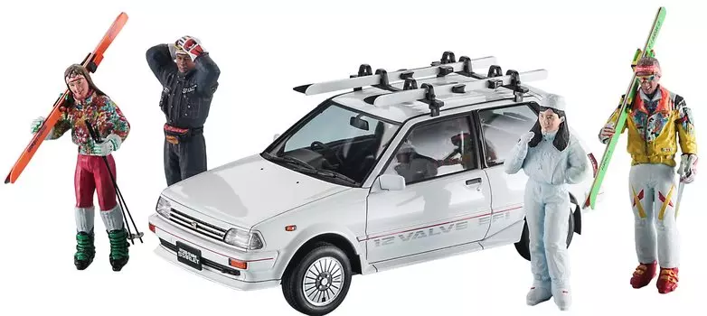 Hasegawa Toyota Starlet EP71 Si White Limited Ski version пластиковая модель 20610 1/24 (3 двери)
