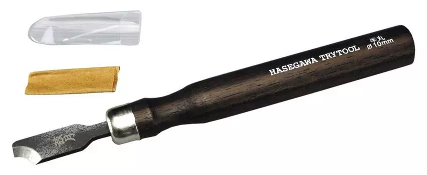 Hasegawa Try Tool Banshu Knives Series Полукруглый диаметр лезвия 10 мм Сталь Ясуги Сталь Ясуки Желтая бумага Пластиковая модель инструмента TT113