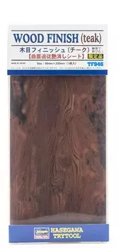 Hasegawa Try Tool Finish Series, отделка под дерево, тиковое дерево, изогнутая поверхность, матовый лист, 1 шт., пластик, модель, материал TF946