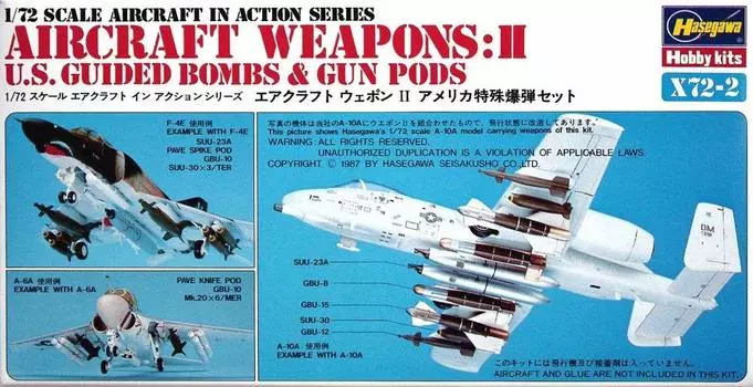 Hasegawa US Air Force Aircraft Weapon II Plastic Model 1/72 X72-2