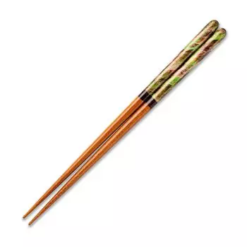 Hashikura Matsukan Chopsticks Dishwasher Safe Natural Wood Unisex Crystal Sunbeams Summer Green Made in Japan 22.5cm G-64659