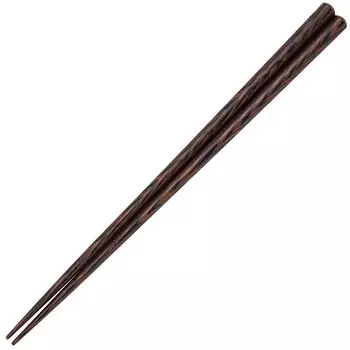 Hashikura Matsukan Chopsticks Dishwasher Safe Natural Wood Unisex Natural Colors Octagonal Wenge Black Made in Japan 22.5cm G-64722