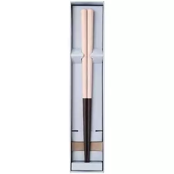 Hashikura Matsukan Chopsticks Dishwasher Safe Natural Wood Chopstick Rest Set Unisex HASHIKURA SEASON 01 Wenge Octagon Style Pink Made in Japan 22.5cm