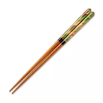 Hashikura Matsukan Chopsticks Dishwasher Safe Natural Wood Unisex Crystal Sunbeams Spring Green Pink Made in Japan 22.5cm G-64658