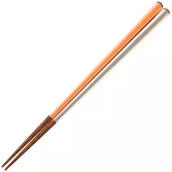 Hashikura Matsukan Chopsticks Natural Wood Unisex Differently Dyed Orange Made in Japan 22.5cm G-64307