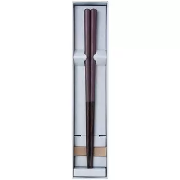 Hashikura Matsukan Dishwasher Safe Natural Wood Chopstick Rest Set Unisex HASHIKURA SEASON 01 Wenge Octagon Red Bean Purple Made in Japan 22.5cm
