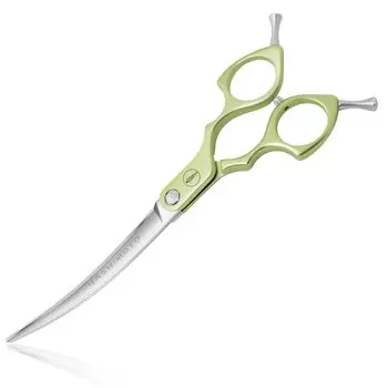 HASHIMOTO Dog Grooming Curved Dog Grooming Scissors 30 degree curved designed for professional groomers or home Scissors, Curved, Ultra-lightweight,