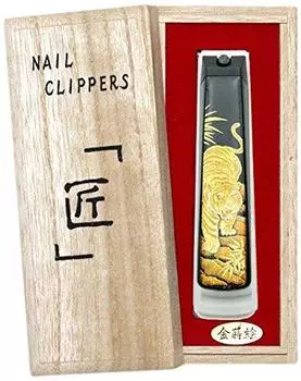 Hashimoto Lacquer Art Makie Кусачки для ногтей Tiger Paulownia Box чёрный