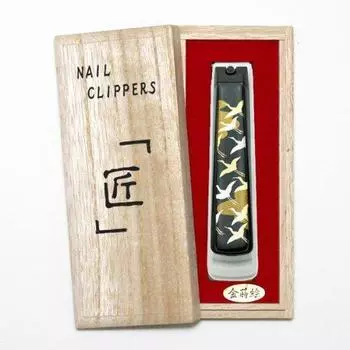 Hashimoto Lacquer Art Makie Nail Clipper Thousand Cane Paulownia Box чёрный