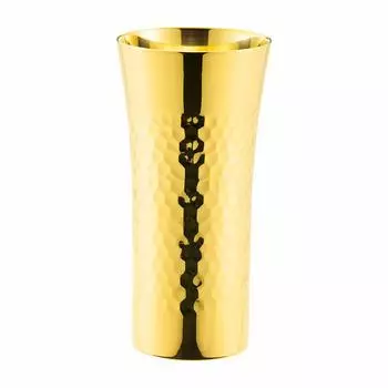 Hashimoto Metal Stainless steel hammered tumbler 350cc 24K gold plated inside and outside HK-9