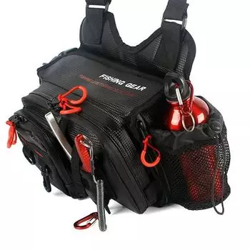 Haskoss Многофункциональная водонепроницаемая сумка для приманок, сумка для ловли рыбы нахлыстом, деревянная сумка для приманки в виде креветок, железная сумка для имитации приманки, сумка для рыбалки, рыболовные принадлежности чёрный