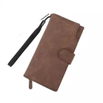 Hasp Business Wallet PU Card Holder Simple Men Long Wallet Ladies