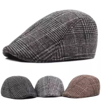 Hat Autumn and Winter Woolen Thickened Warm Outdoor Forward Hat Men s All-match Painter Hat Cap 55-59cm