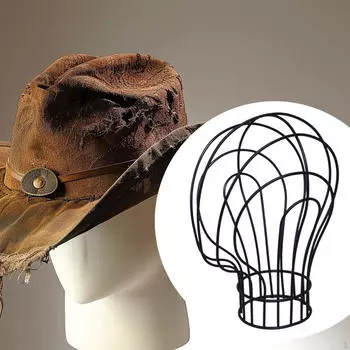 Hat Display Stand Cowboy Holder Freestanding Sturdy Iron Wig Mannequin for Personal чёрный