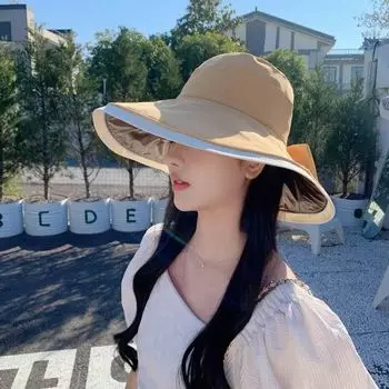 Hat Female 2023 New Arrival Big Brim Japanese Style Fisherman Hat Summer UV Sun Shade Sun Protection Hat Seaside Beach Hat Kakh