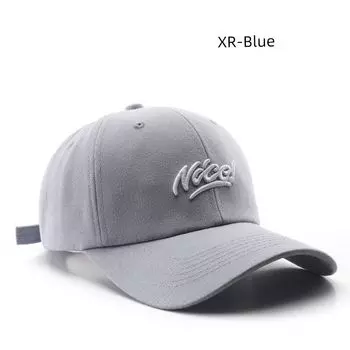 Hat Female Face Small Baseball Cap Summer Sun Hat K-style Lovers Wild Three-Dimensional Letters Embroidered Peaked Cap Men Light Blue Adjustable