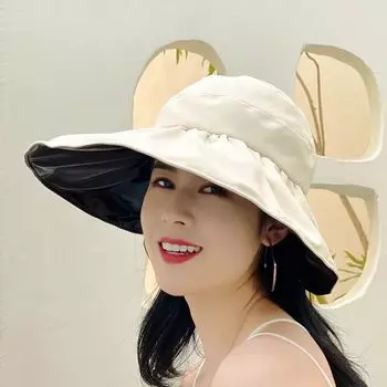Hat Female Summer and Autumn Air Top Sun-Proof Outdoor Peaked Cap Casual Cycling Sports Breathable Sun Hat Children Beige Adjustable