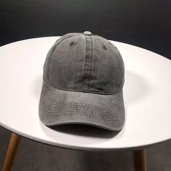 Hat Female Summer Distressed Retro Washed Cotton Pure Color Baseball Cap Korean Fashionmonger Street Outdoor Soft Peaked Cap A11401 Washed Cotton Baseball Cap Black Adjustable