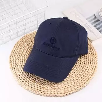 Hat Female Summer Sun Hat K-style Face-Looking Small Baseball Cap Soft Top Easiest for Match Student UV-Proof Peaked Cap Male C3619 navy blue M(56-58cm)