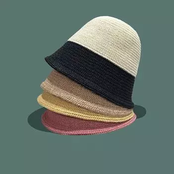 Шляпа женская летняя универсальная дышащая молочная шелковая защитная шляпа-ведро складная шляпа-ведро M56-58cm жёлтый