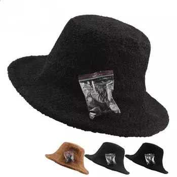 Шляпа женская универсальная шикарная панама японская мягкая сестра Харадзюку литературный ретро повседневный пуховая шляпа-тазик M56-58cm темно-синий