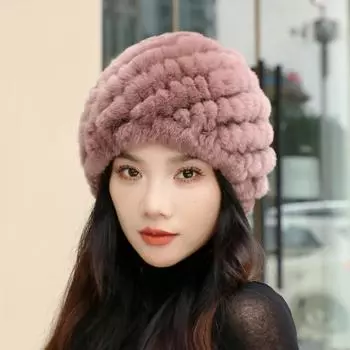 Hat Girl Winter Hat Winter Thickened Warm Fashion Ear Rabbit Fur Hat шампанского