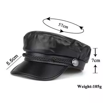 Hat industry осень и зима новый черный берет с тесьмой из полиуретана R one size fits all чёрный