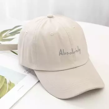 Hat Ins New Arrival Japanese Casual All-Match Soft Top Letter Baseball Cap Men and Women Retro Spring and Summer Day Peaked Cap Tide Beige Adjustable