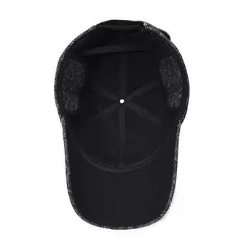 Hat Men In Winter The Elderly Thermal Plaid Baseball Cap Old Man Grandpa Day Ear Protector Old Man Cotton Hat Adjustable серый