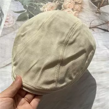 Hat Men s Retro Cotton and Linen Solid Color Peaked Cap Women s Spring and Summer Thin Outdoor Sun Hat Minimalist Casual Advance Hats Beige M(56-58cm)