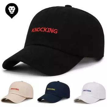 Hat men s soft top embroidery KONCKING baseball cap trendy big head circumference spring and autumn outdoor sunshade cap women Adjustable белый