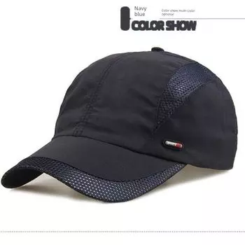 Hat Men s Summer Baseball Cap Thin Quick-Drying Outdoor Casual Quick-Drying Sun Protection Sun Protection Female Peaked Cap Mesh Breathable Navy blue ADULT ADJUSTABLE
