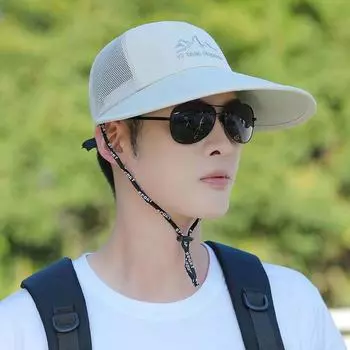 Hat Men s Sun Protection Hat Summer Outdoor Cycling Windproof Sunscreen Large Brim Hat Peaked Cap Cycling Fishing Sun Hat Khaki