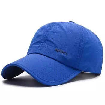 Hat Men Spring and Summer Quick-Drying Baseball Cap Female Outdoor Casual Sun-Proof and Breathable Fishing Sunshade Peaked Cap Royal Blue Adjustable