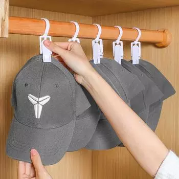 Hat Rack Multifunctional Rotatable Plastic Hook curtain Clip Ball Cap Hanger Socks Clip Fabric Scarf Rack Hat Storage Holder