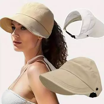 Hat Summer Empty Cap Women s Upgrade Can Hang Mask Outdoor Breathable Visor Thin Sun UV Protection Sunscreen Beach Hat One Size хаки