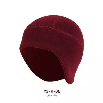 Hat Velvet Cold-Proof Ear Lining Bicycle Polar Grain Cover Small Hat Hat Outdoor. Windproof Hat Cycling East Toe Cap Protection YS-R-06 wine red All yards