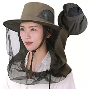 Hat with insect repellent integrated type UV outdoor fishing [EBISSY] net, sunshade, [Mesh, breathable, foldable, compact] protection, gardening,