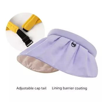 Hat Women s 2025 New Arrival All-Matching Sun Hat Sun Protection UV Protection Air Top Shell Headband Face Cover Sun Hat Coated-Purple