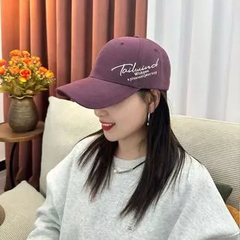 Hat Women s 2025 New Arrival Spring and Summer Baseball Cap Big Head Circumference K-style Embroider All-Matching Sun-Proof Hard Top Peak Cap Sauce purple All yards