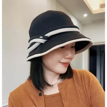 Hat Women s Autumn and Winter Outdoor Travel Face-Covering Fisherman Hat Big Head Circumference Warm Leisure All-Matching Basin Hat Small Face Fall and winter thick [black]] One size